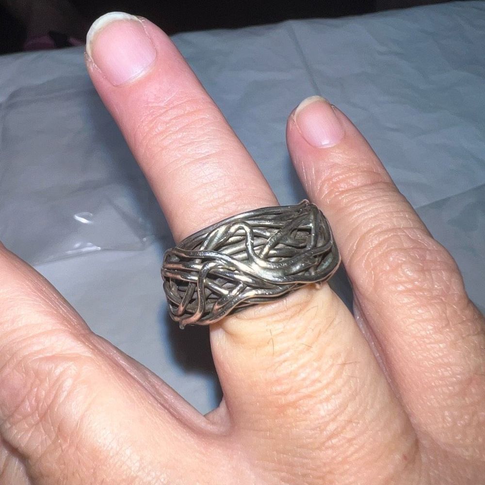 Vintage Solid Sterling Silver Twisted Thick Vine … - image 1